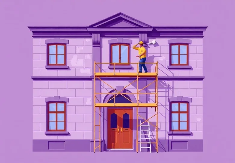 Ravalement de façade en pierre, nettoyage et application d'enduit